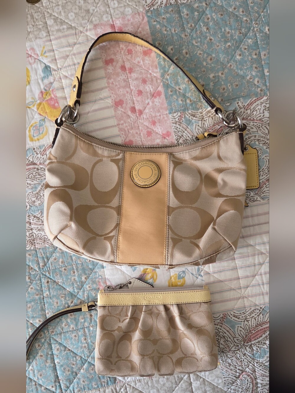 Coach Demi Stripe & Wristlet